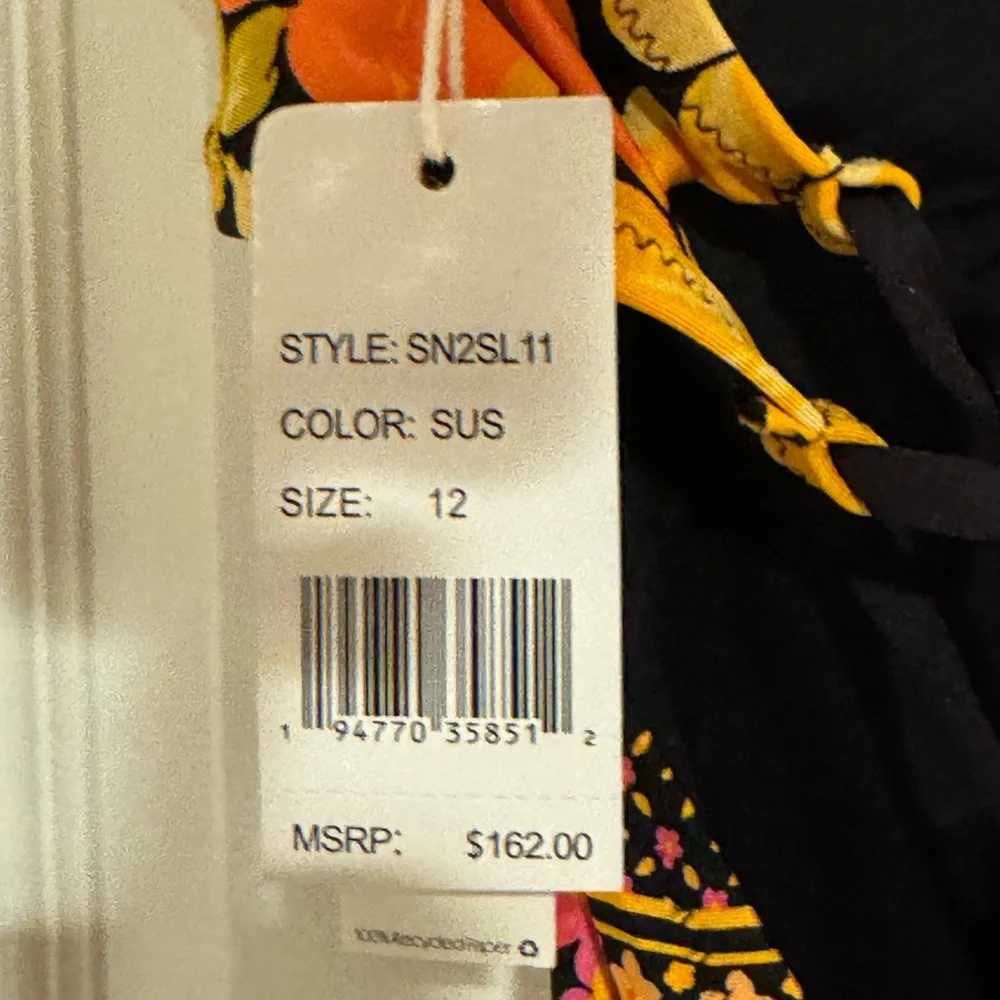 NWT Sunshine 79 Flower Power Bandeau One‎ Piece Bathing Suit Size 12